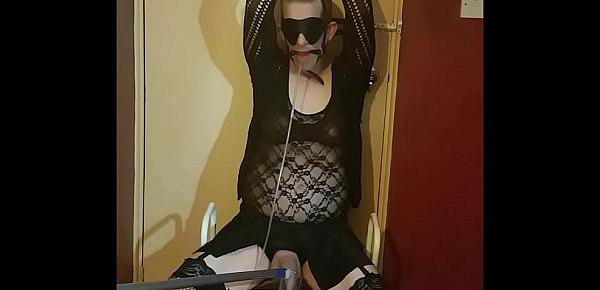  sissy crossdressing slut mark wright tied up and feed his own piss